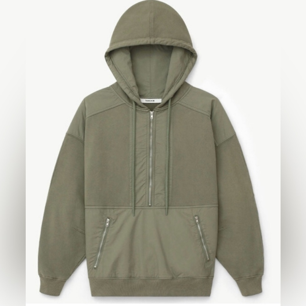 Thakoon Olive Panelled Hooded Sweatshirt